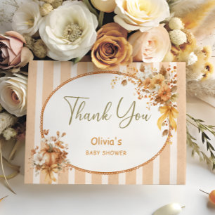 Cartão de Agradecimento de Chuvinha de Bebê Floral