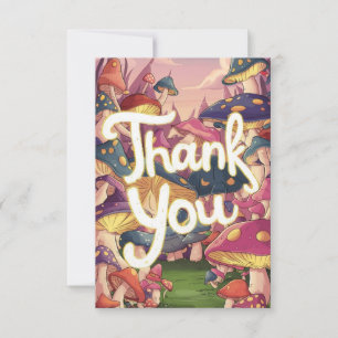 Cartão de Agradecimento de Cogumelo Caprichoso par