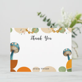 Cartão de Agradecimento de Cogumelo Geométrico Col