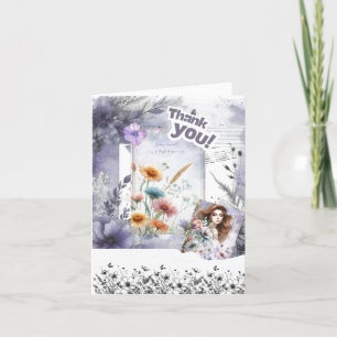 Cartão de Agradecimento de Colagem de Scrapbooking