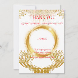 Cartão de Agradecimento de Design de Ouro Elegante