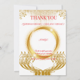 Cartão de Agradecimento de Design Elegante a Ouro