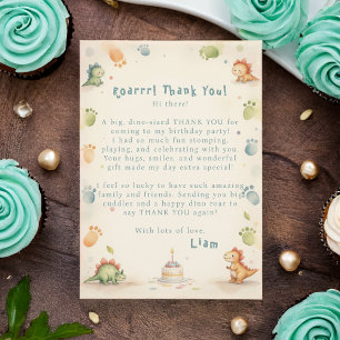 Cartão de Agradecimento de Dinossauro  Um-a-Sauro 