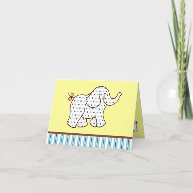 Cartão de Agradecimento de Elefante Bebê (Frente)