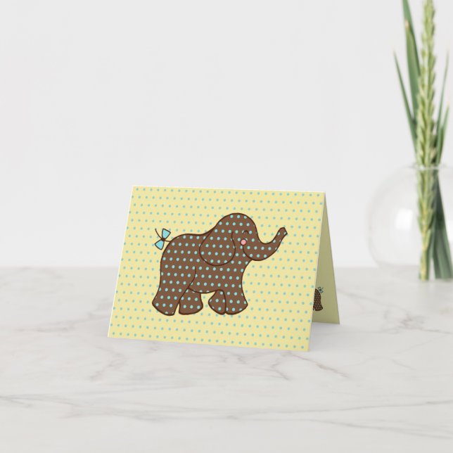 Cartão de Agradecimento de Elefante Bebê (Frente)