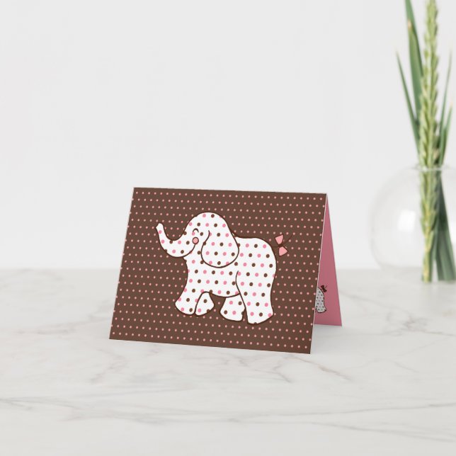 Cartão de Agradecimento de Elefante Bebê (Frente)