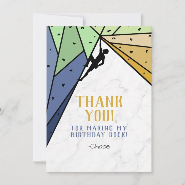 Cartão de Agradecimento de Escalada de Rocha (Meni (Frente)