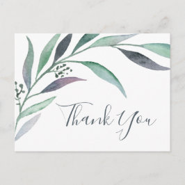 Cartão de agradecimento de Eucalipto Roxo e Verde