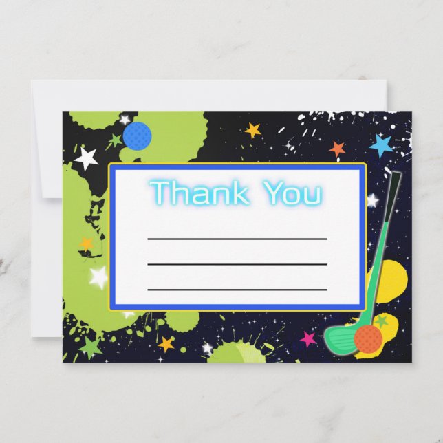 Cartão de AGRADECIMENTO de festa de aniversário de (Frente)