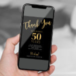 Cartão de agradecimento de festa de aniversário de<br><div class="desc">Modelo de cartão de agradecimento de aniversário de data importante de qualquer idade com tipografia moderna e ousada (download digital imprimível disponível) com texto personalizado e assinatura.</div>