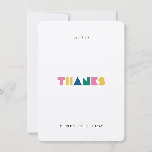 Cartão de agradecimento de festa de aniversário in (Frente)