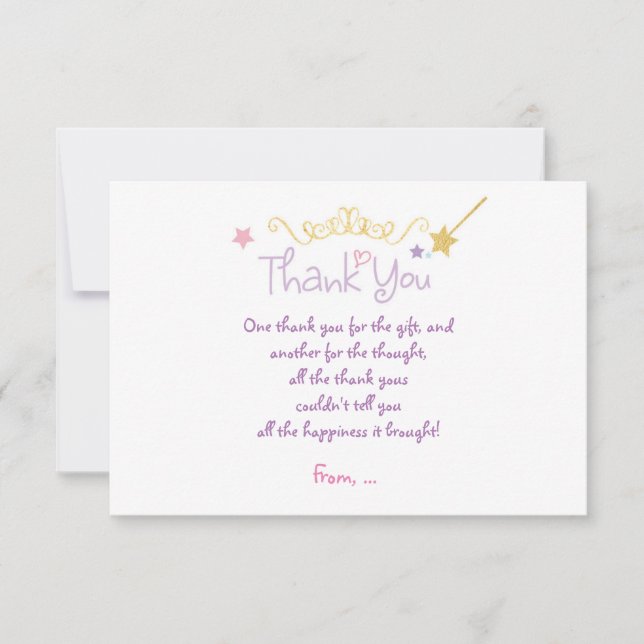 CARTÃO DE AGRADECIMENTO de festa de aniversário pe (Frente)