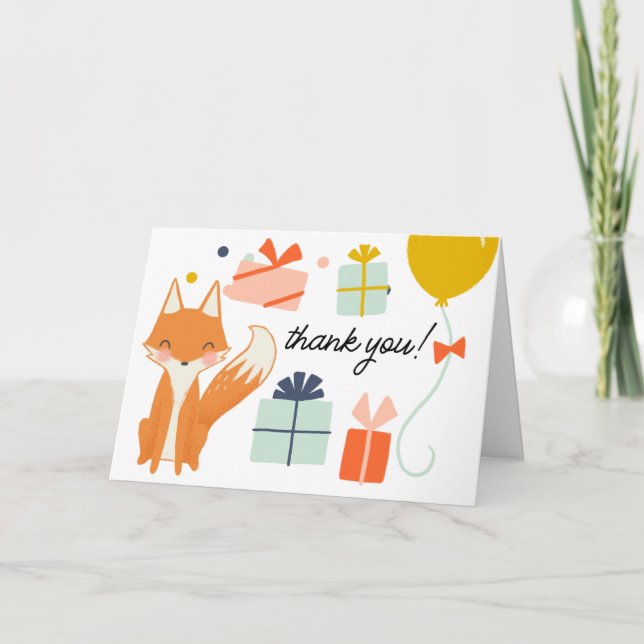 Cartão de Agradecimento de Festa Infantil Moderno  (Frente)