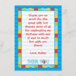 Cartão de Agradecimento de Festa Infantil na Pisci