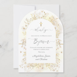cartão de agradecimento de flores amarelas aquarel