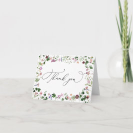 Cartão de Agradecimento de Flores de Aguarela Flor