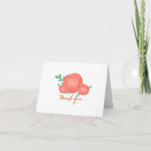 Cartão de Agradecimento de Flores Florais Laranja