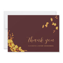 Cartão de Agradecimento de Flores Luxuosas Burgund