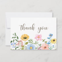 Cartão de Agradecimento de Flores Silvestres de Ve