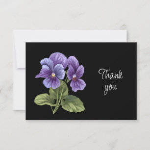 Cartão de Agradecimento de Flores Violeta Selvagem