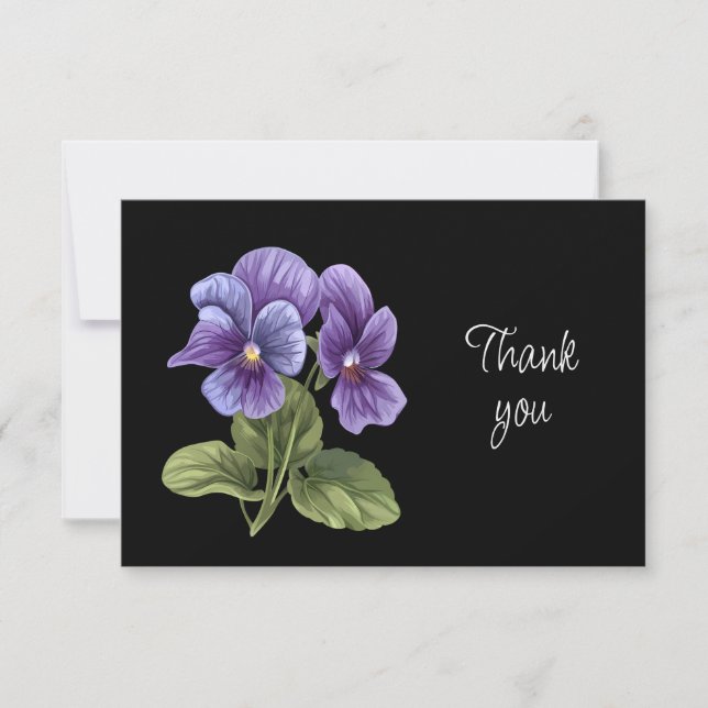 Cartão de Agradecimento de Flores Violeta Selvagem (Frente)