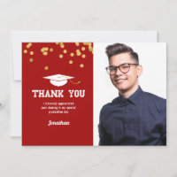 Cartão de Agradecimento de Formatura com Confete D