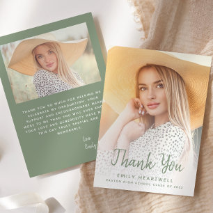 Cartão de Agradecimento de Formatura com Fonte Man