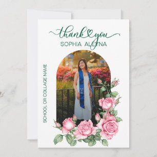 Cartão de Agradecimento de Formatura com Foto do J
