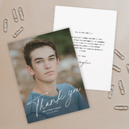 Cartão de Agradecimento de Formatura com Foto em L