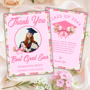 Cartão de Agradecimento de Formatura com Foto Melh