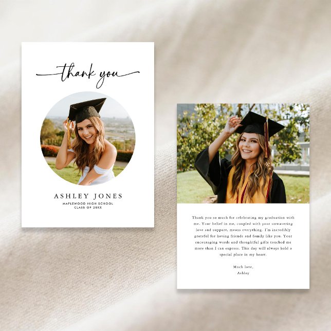 Cartão de Agradecimento de Formatura com Foto Mode (Criador carregado)
