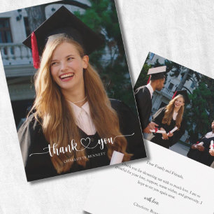 Cartão de Agradecimento de Formatura com Foto Mode