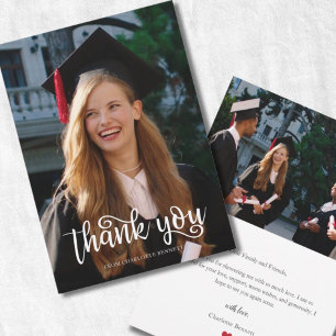 Cartão de Agradecimento de Formatura com Foto Mode