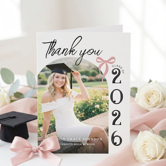 Cartão de Agradecimento de Formatura com Foto Mode (Criador carregado)
