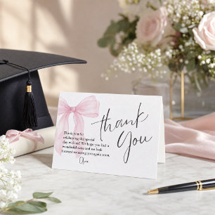 Cartão de Agradecimento de Formatura Romântico