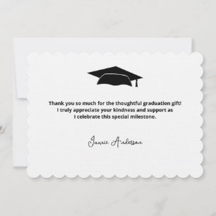 Cartão de Agradecimento de Formatura Simples e Mod
