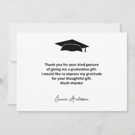 Cartão de Agradecimento de Formatura Simples Moder