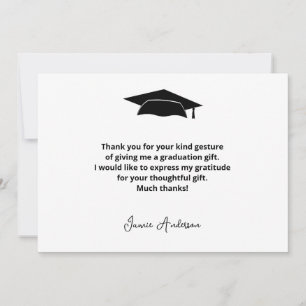 Cartão de Agradecimento de Formatura Simples Moder