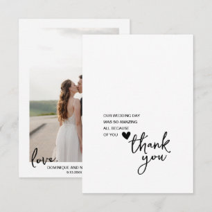 Cartão de agradecimento de foto com mensagem de ca
