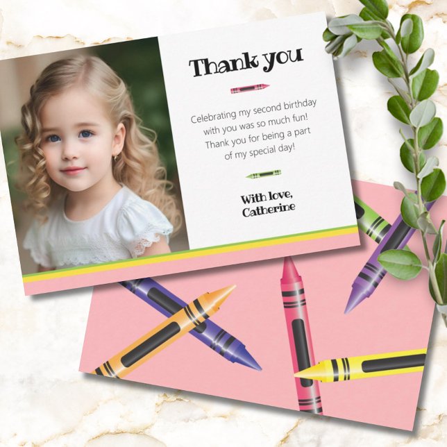 Cartão de agradecimento de foto cor-de-rosa do 2º  (Criador carregado)