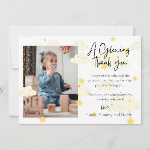 Cartão de Agradecimento de Foto de 1º Aniversário