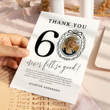Cartão de agradecimento de foto de 60 anos de idad