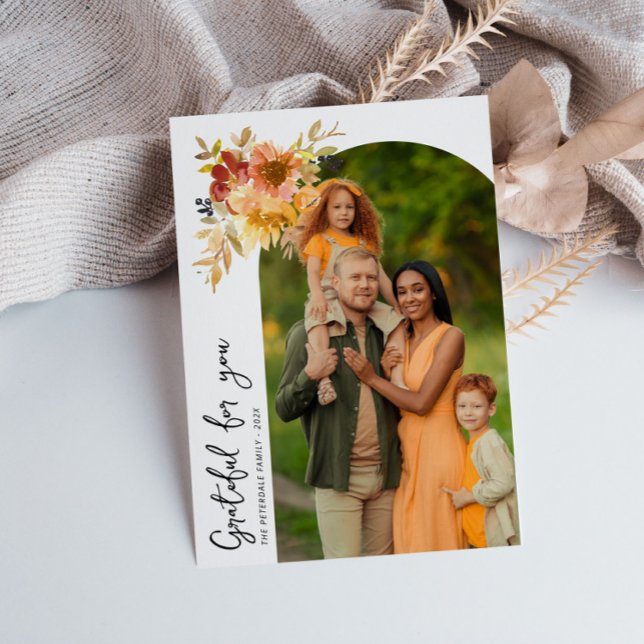 Cartão de agradecimento de foto de Ação de Graças (Criador carregado)