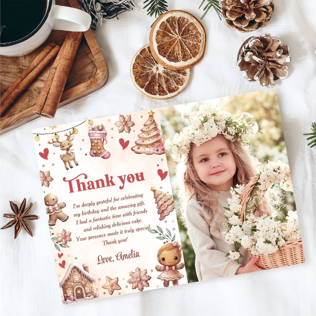 Cartão de agradecimento de foto de aniversário de  (Criador carregado)