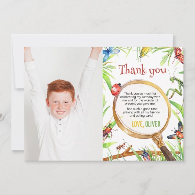 Cartão de agradecimento de foto de aniversário do  (Frente)