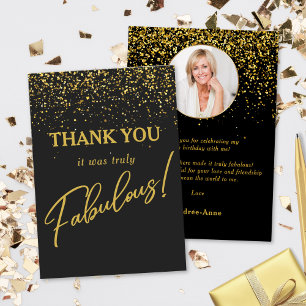 Cartão de Agradecimento de Foto de Aniversário Fab
