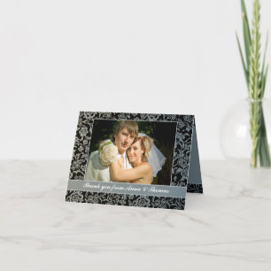 cartão de agradecimento de foto de casamento