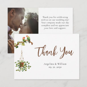 Cartão de Agradecimento de Foto de Casamento Botân