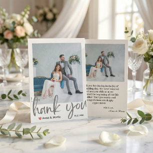 Cartão de Agradecimento de Foto de Casamento Cláss