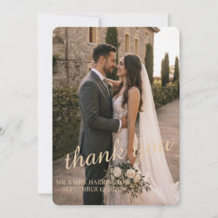 Cartão de Agradecimento de Foto de Casamento Cláss